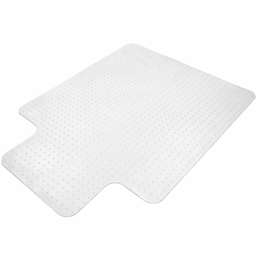 Lorell Wide Lip Low-pile Chairmat - Carpeted Floor - 53" Length x 45" Width x 0.112" Thickness - Lip Size 12" Length x 25" Width - Vinyl - Clear - 1Each