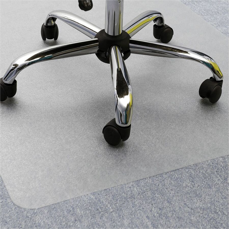 Lorell Low-pile Chairmat - Carpeted Floor - 60" Length x 46" Width x 0.112" Thickness - Rectangular - Vinyl - Clear - 1Each