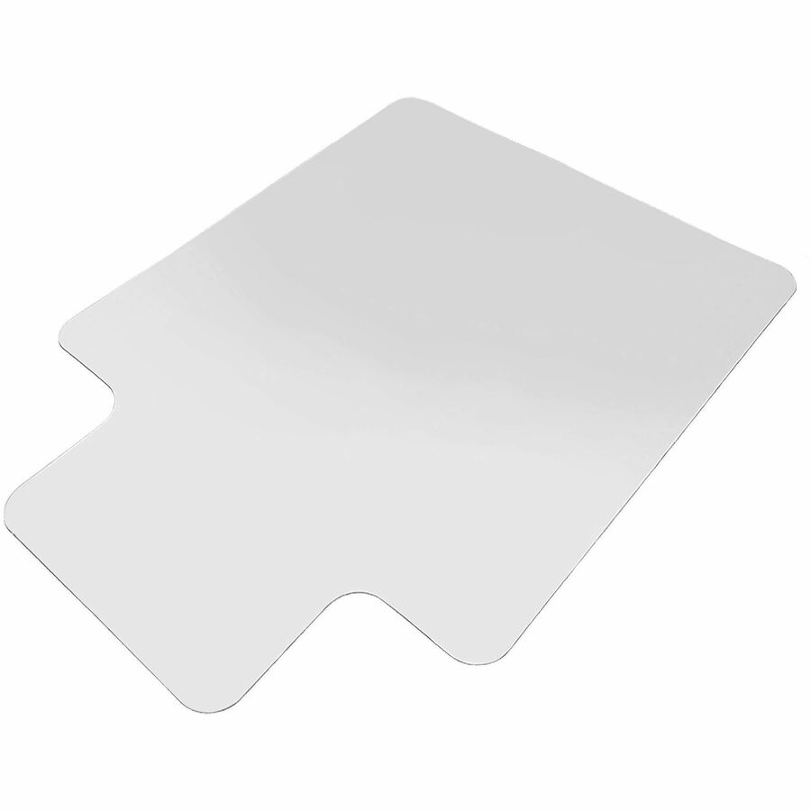 Lorell Nonstudded Wide Lip Chairmat - Tile Floor, Vinyl Floor, Hardwood Floor - 53" Length x 45" Width x 0.060" Thickness - Lip Size 12" Length x 25" Width - Vinyl - Clear - 1Each