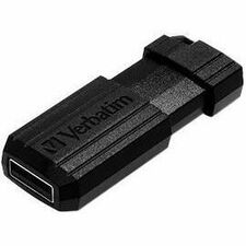 32GB PinStripe USB Flash Drive - Black - 32 GB - Black