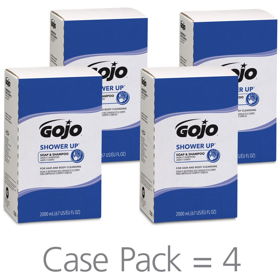 gojo-shower-up-soap-&-shampoo-clean-scent-676-fl-oz-2-l-hair-hand-body-rose-pleasant-scent-bio-based-4-carton_goj723004 - 3