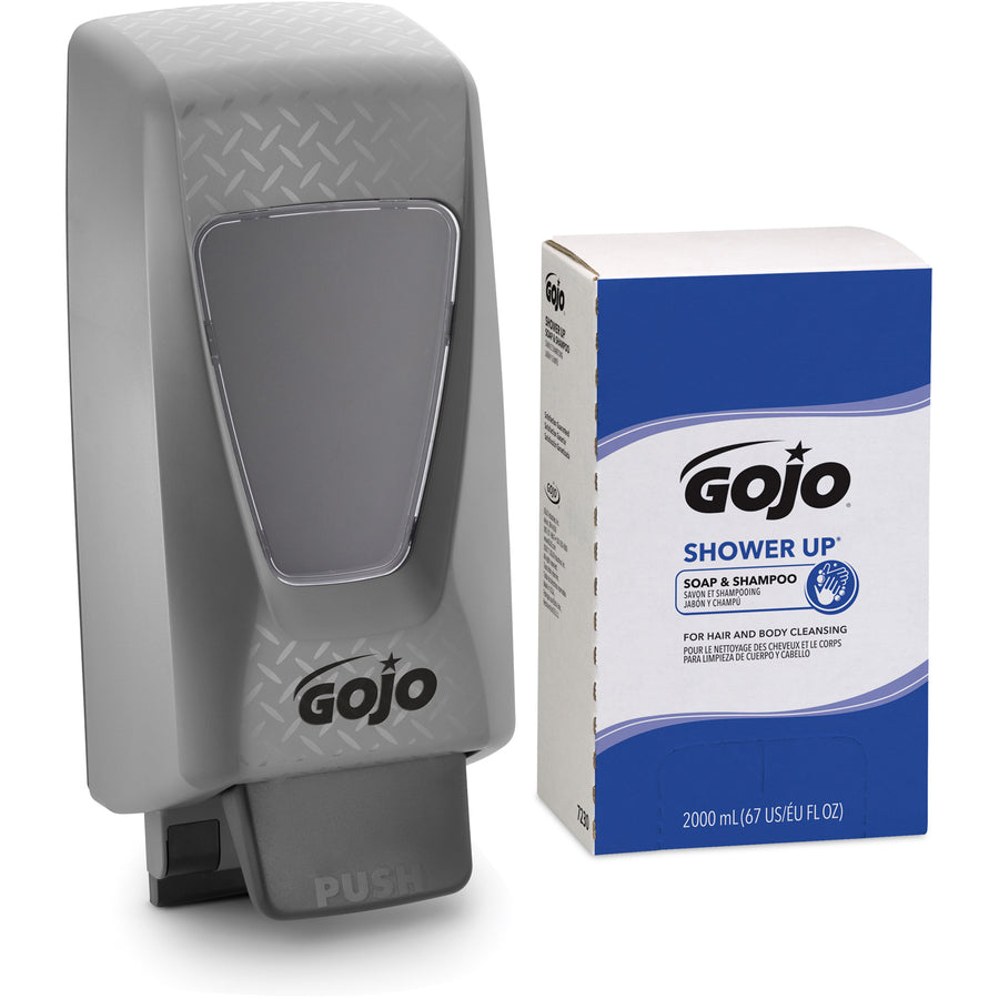 gojo-shower-up-soap-&-shampoo-clean-scent-676-fl-oz-2-l-hair-hand-body-rose-pleasant-scent-bio-based-4-carton_goj723004 - 2