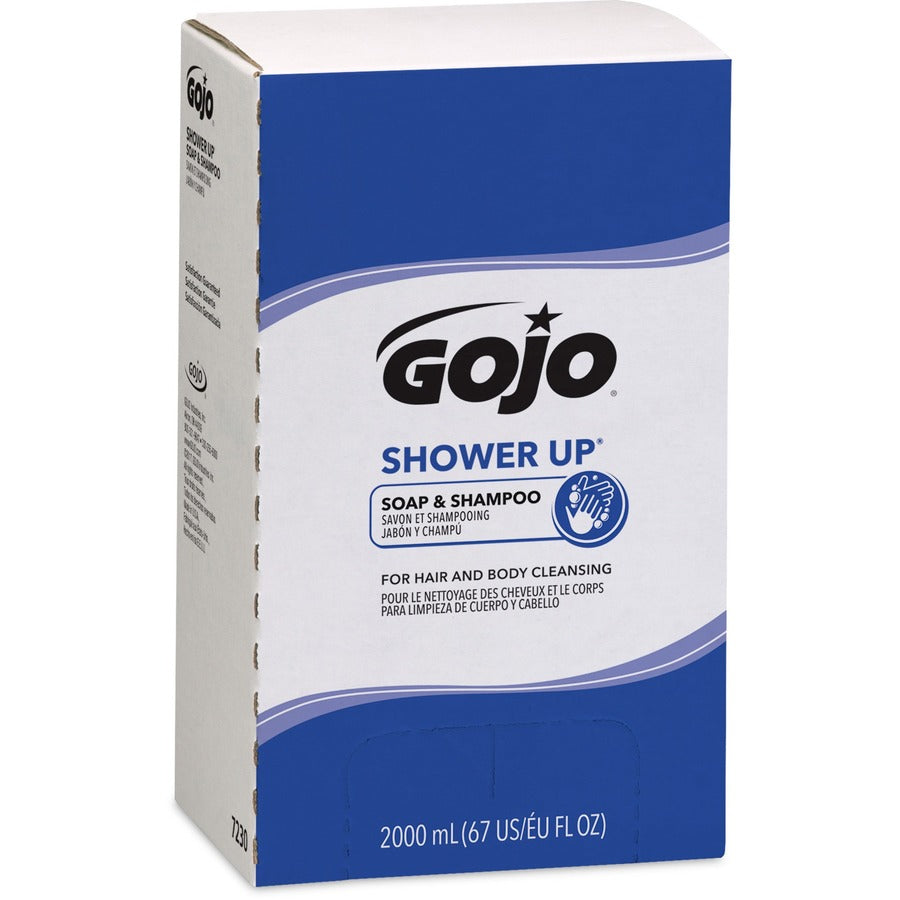 gojo-shower-up-soap-&-shampoo-clean-scent-676-fl-oz-2-l-hair-hand-body-rose-pleasant-scent-bio-based-4-carton_goj723004 - 6