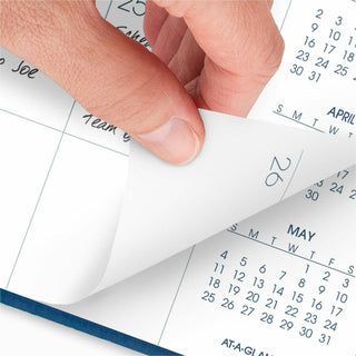 At-A-Glance Fashion Planner - Julian Dates - Monthly - 1.25 Year - January 2024 - March 2025 - 1 Month Double Page Layout - 9" x 11" Sheet Size - Wire Bound - Simulated Leather - Blue CoverAppointment Schedule, Reference Calendar, Flexible - 1 Each