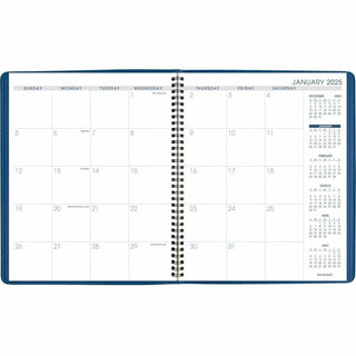 At-A-Glance Fashion Planner - Julian Dates - Monthly - 1.25 Year - January 2024 - March 2025 - 1 Month Double Page Layout - 9" x 11" Sheet Size - Wire Bound - Simulated Leather - Blue CoverAppointment Schedule, Reference Calendar, Flexible - 1 Each