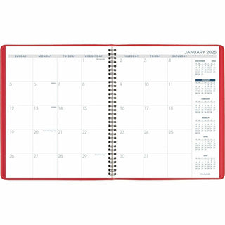 At-A-Glance Fashion Planner - Julian Dates - Monthly - 1.25 Year - January 2024 - March 2025 - 1 Month Double Page Layout - 9" x 11" Sheet Size - Wire Bound - Simulated Leather - Red CoverAppointment Schedule, Reference Calendar, Flexible - 1 Each