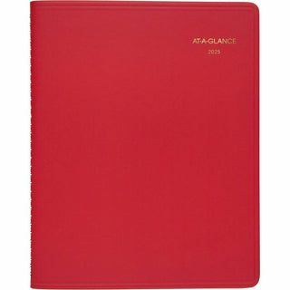 At-A-Glance Fashion Planner - Julian Dates - Monthly - 1.25 Year - January 2024 - March 2025 - 1 Month Double Page Layout - 9" x 11" Sheet Size - Wire Bound - Simulated Leather - Red CoverAppointment Schedule, Reference Calendar, Flexible - 1 Each