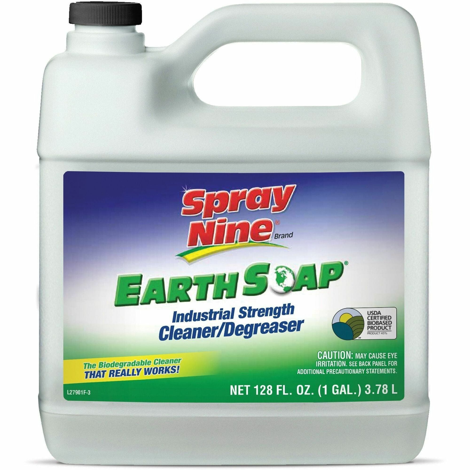 Spray Nine Earth Soap Cleaner/Degreaser - For Tool, Metal Surface, Countertop, Floor - Concentrate - 128 fl oz (4 quart) - 1 Each - Solvent-free, Phosphate-free, Chemical-free - Clear - 