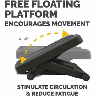 Ultimate Foot Support, HPS, 17.75w x 13.25d x 4 to 6.5h, Black/Gray