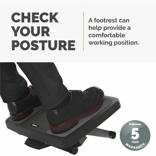 Ultimate Foot Support, HPS, 17.75w x 13.25d x 4 to 6.5h, Black/Gray