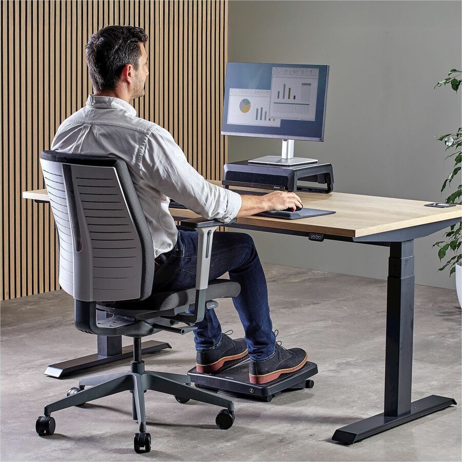 Ultimate Foot Support, HPS, 17.75w x 13.25d x 4 to 6.5h, Black/Gray