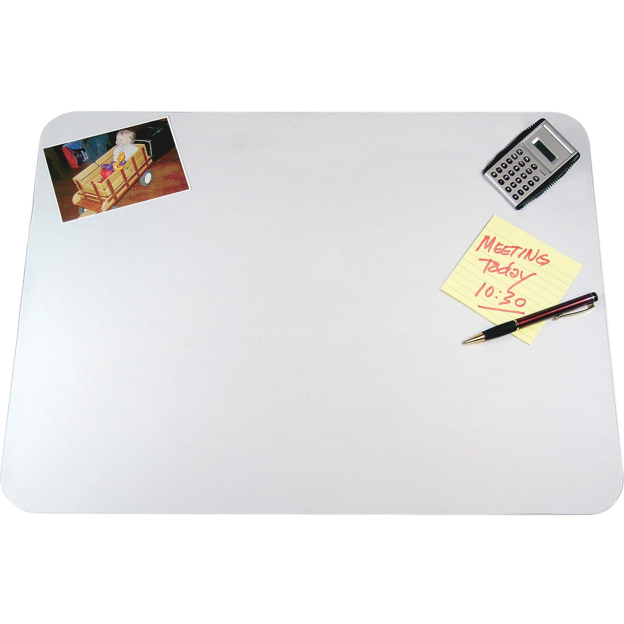 Artistic Krystal Antimicrobial Desk Pad - Rectangular - 24" Width x 19" Depth - Vinyl - Clear - 