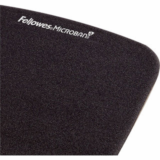 PlushTouch Mouse Pad with Wrist Rest, 7.25 x 9.37, Black
