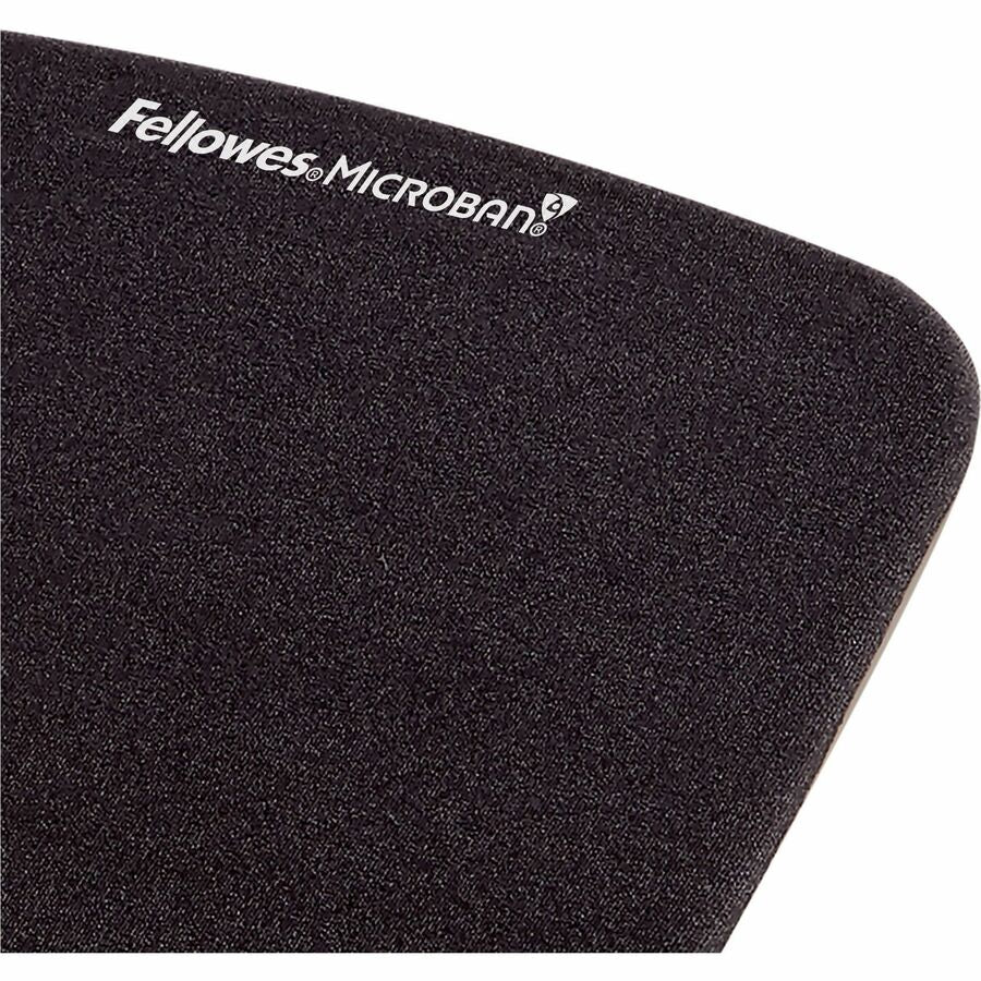 PlushTouch Mouse Pad with Wrist Rest, 7.25 x 9.37, Black