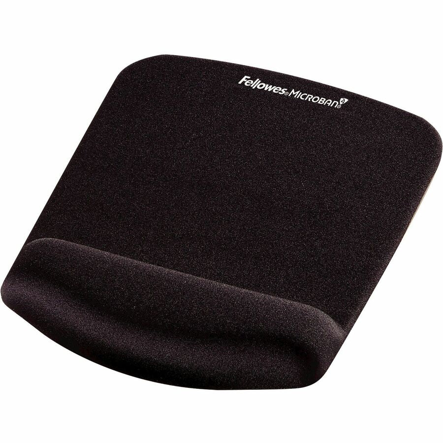 PlushTouch Mouse Pad with Wrist Rest, 7.25 x 9.37, Black