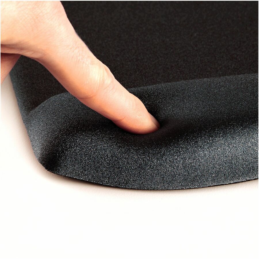 PlushTouch Mouse Pad with Wrist Rest, 7.25 x 9.37, Black