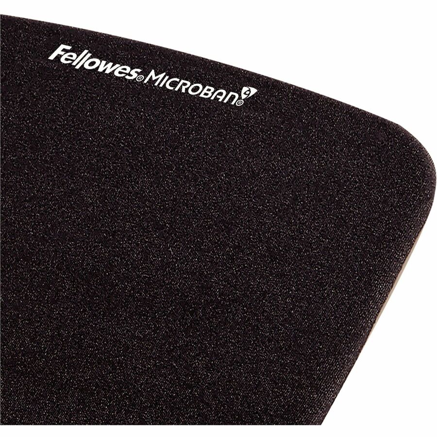 PlushTouch Mouse Pad with Wrist Rest, 7.25 x 9.37, Black