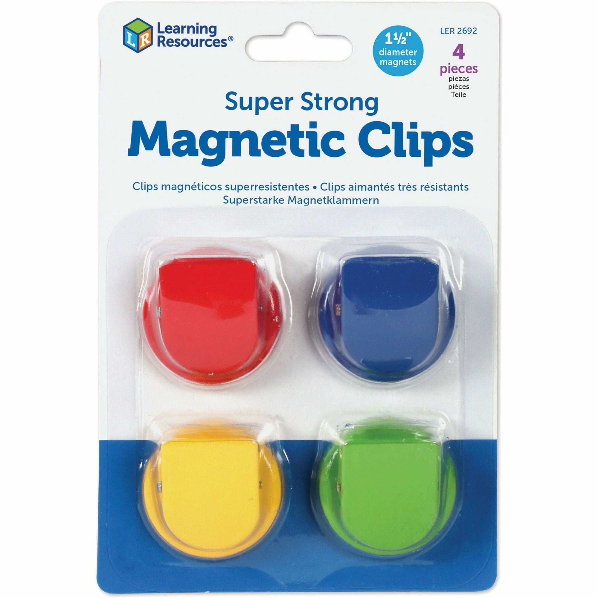 learning-resources-super-strong-magnetic-clips-set-15-diameter-50-sheet-capacity-for-whiteboard-folder-4-pack-assorted_lrnler2692 - 1