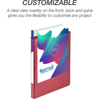 Samsill Economy 1/2" Round Ring View Binders - 1/2" Binder Capacity - Letter - 8 1/2" x 11" Sheet Size - 100 Sheet Capacity - Round Ring Fastener(s) - 2 Inside Front & Back Pocket(s) - Vinyl - 8 oz - Recycled - Rigid, Rust Resistant - 1 Each - 5