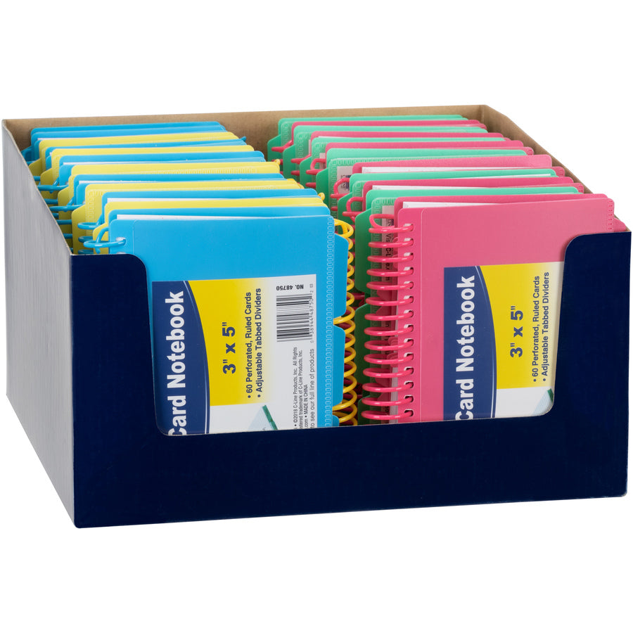 c-line-spiral-bound-index-card-notebook-with-index-tabs-assorted-tropic-tones-colors-1-ea-48750_cli48750 - 4