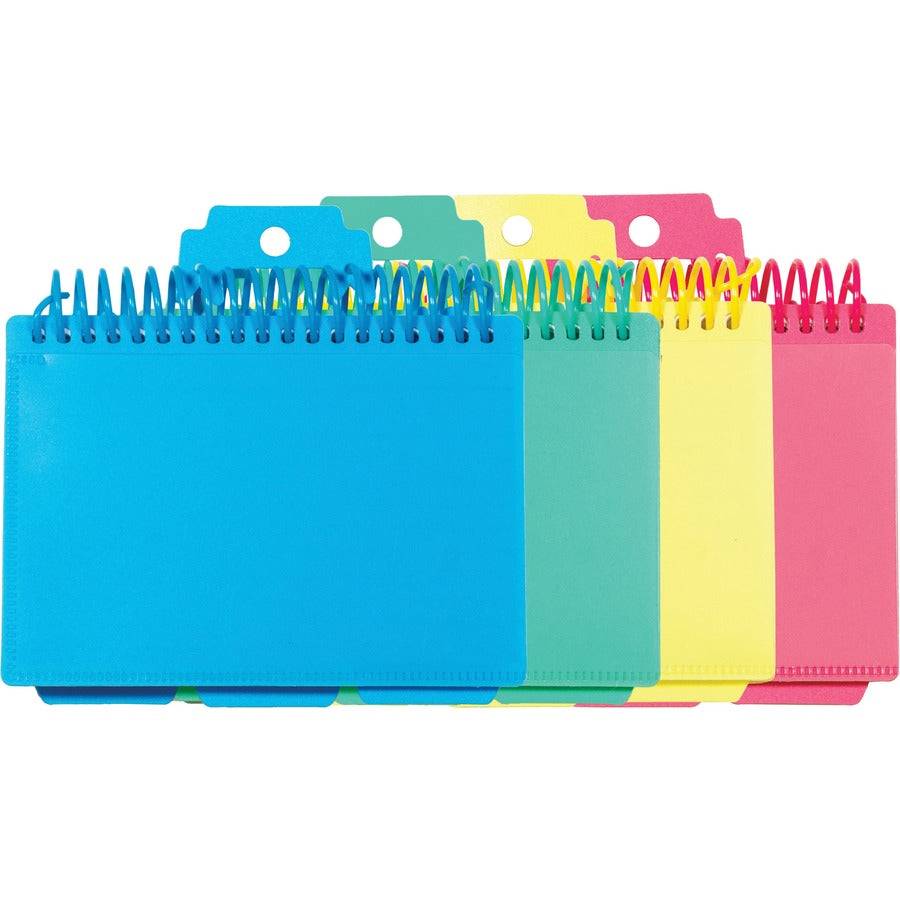 c-line-spiral-bound-index-card-notebook-with-index-tabs-assorted-tropic-tones-colors-1-ea-48750_cli48750 - 2