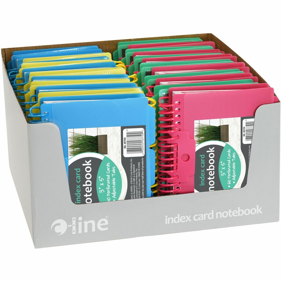 c-line-spiral-bound-index-card-notebook-with-index-tabs-assorted-tropic-tones-colors-1-ea-48750_cli48750 - 6