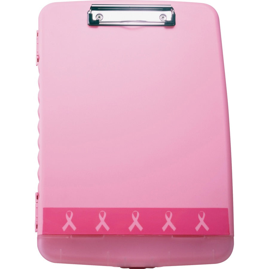 Officemate Slim Clipboard Storage Box - 11" - Pink - 1 Each - 