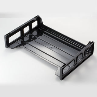 Officemate Side Load Letter Tray - 1 Compartment(s) - 1 Tier(s) - 2.8" Height x 13.2" Width x 9" Depth - Stackable, Durable, Handle, Sturdy - 30% Recycled - Black - Plastic - 1 Each