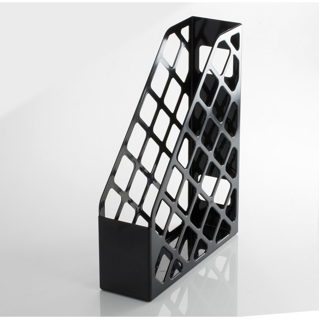 Officemate Open Top Magazine File - Black - Plastic - 1 Each
