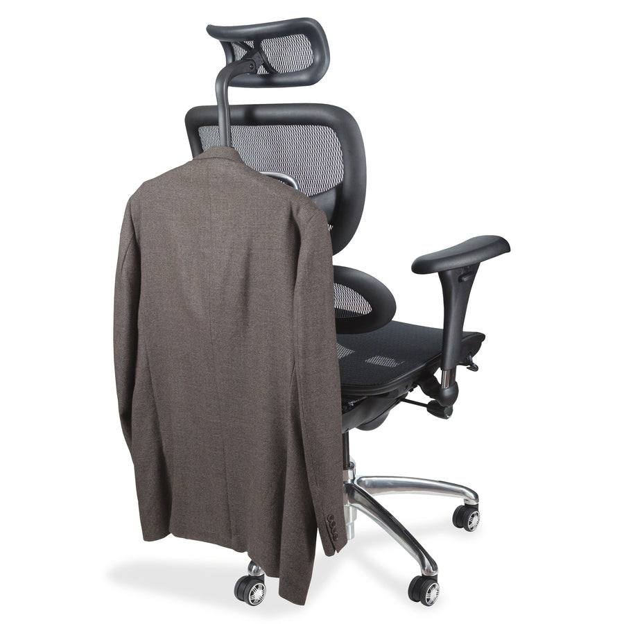 MooreCo Butterfly Chair - Black Mesh Seat - Black Mesh Back - Chrome Frame - High Back - 5-star Base - Armrest - 1 Each - 