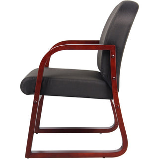 Boss Mahogany Frame Side Chair - Black