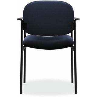 VL616 Stacking Guest Chair with Arms, Fabric Upholstery, 23.25" x 21" x 32.75", Navy Seat, Navy Back, Black Base