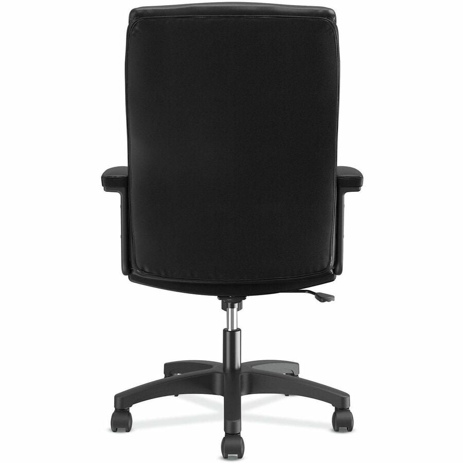HVL151 Executive High-Back Leather Chair, Supports Up to 250 lb, 17.75" to 21.5" Seat Height, Black