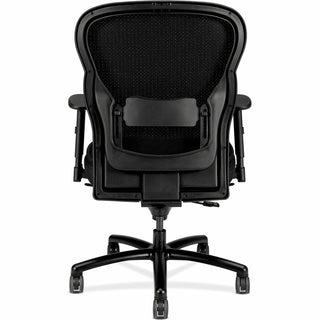 Wave Mesh Big and Tall Chair, Supports Up to 450 lb, 19.25" to 22.25" Seat Height, Black