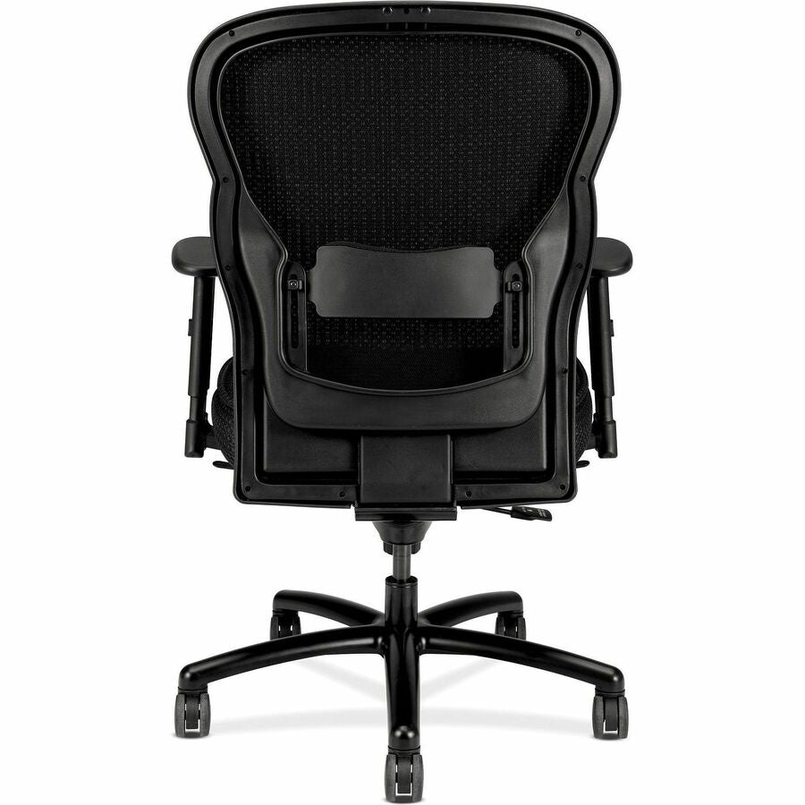 Wave Mesh Big and Tall Chair, Supports Up to 450 lb, 19.25" to 22.25" Seat Height, Black