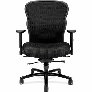 Wave Mesh Big and Tall Chair, Supports Up to 450 lb, 19.25" to 22.25" Seat Height, Black