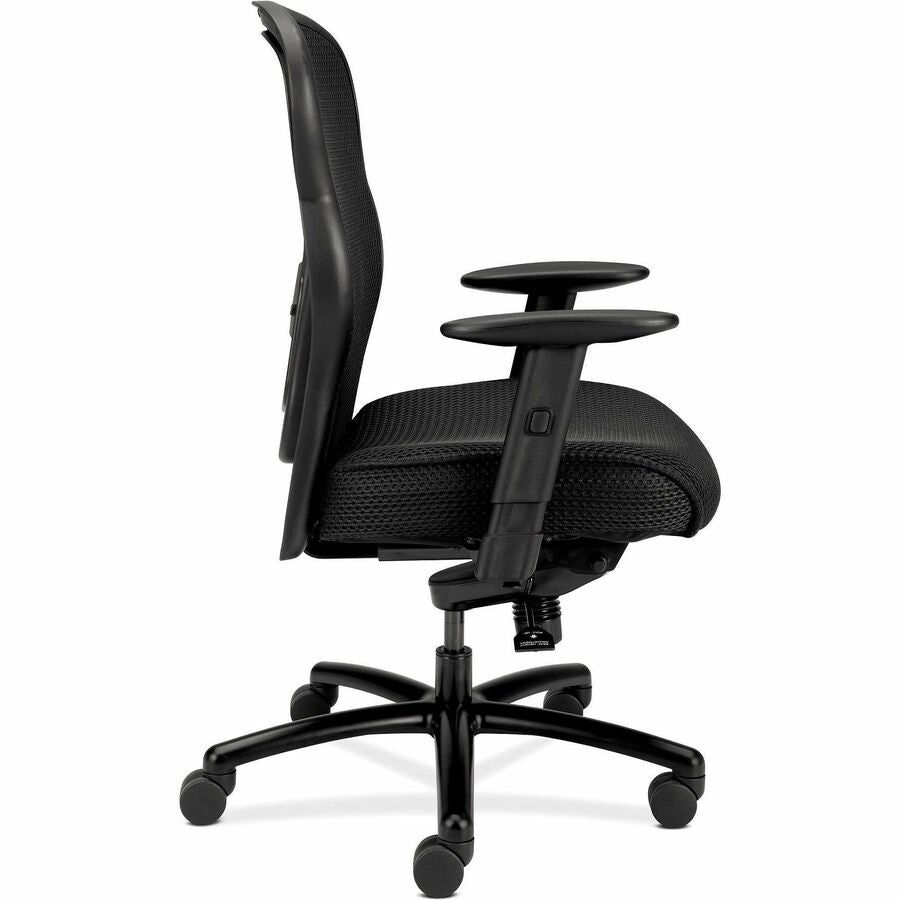 Wave Mesh Big and Tall Chair, Supports Up to 450 lb, 19.25" to 22.25" Seat Height, Black