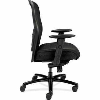 Wave Mesh Big and Tall Chair, Supports Up to 450 lb, 19.25" to 22.25" Seat Height, Black