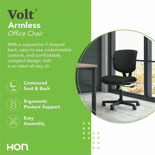 Volt Series Task Chair, Supports Up to 250 lb, 18" to 22.25" Seat Height, Black