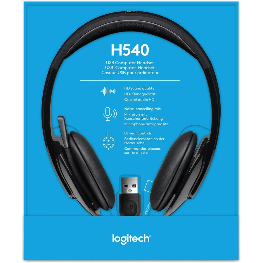 H540 Binaural Over The Head Corded Headset, Black