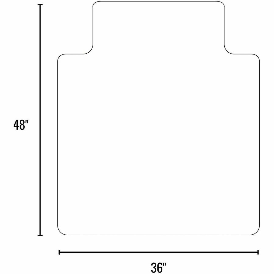 EverLife Moderate Use Chair Mat for Low Pile Carpet, Rectangular with Lip, 36 x 48, Clear