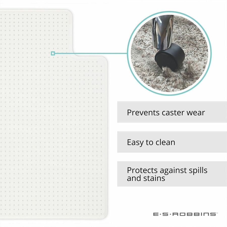 EverLife Moderate Use Chair Mat for Low Pile Carpet, Rectangular with Lip, 36 x 48, Clear