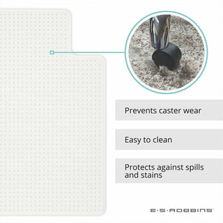 EverLife Moderate Use Chair Mat for Low Pile Carpet, Rectangular with Lip, 36 x 48, Clear