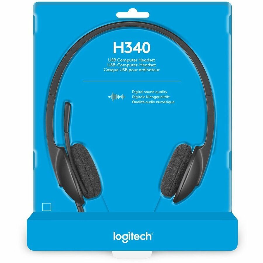 H340 Binaural Over The Head Corded Headset, Black