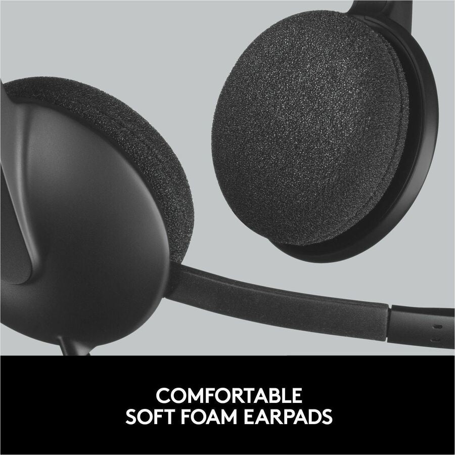 H340 Binaural Over The Head Corded Headset, Black