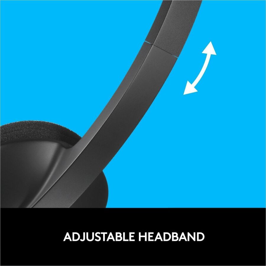 H340 Binaural Over The Head Corded Headset, Black
