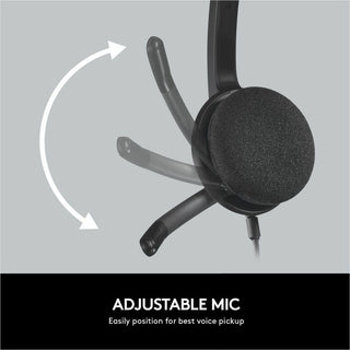 H340 Binaural Over The Head Corded Headset, Black