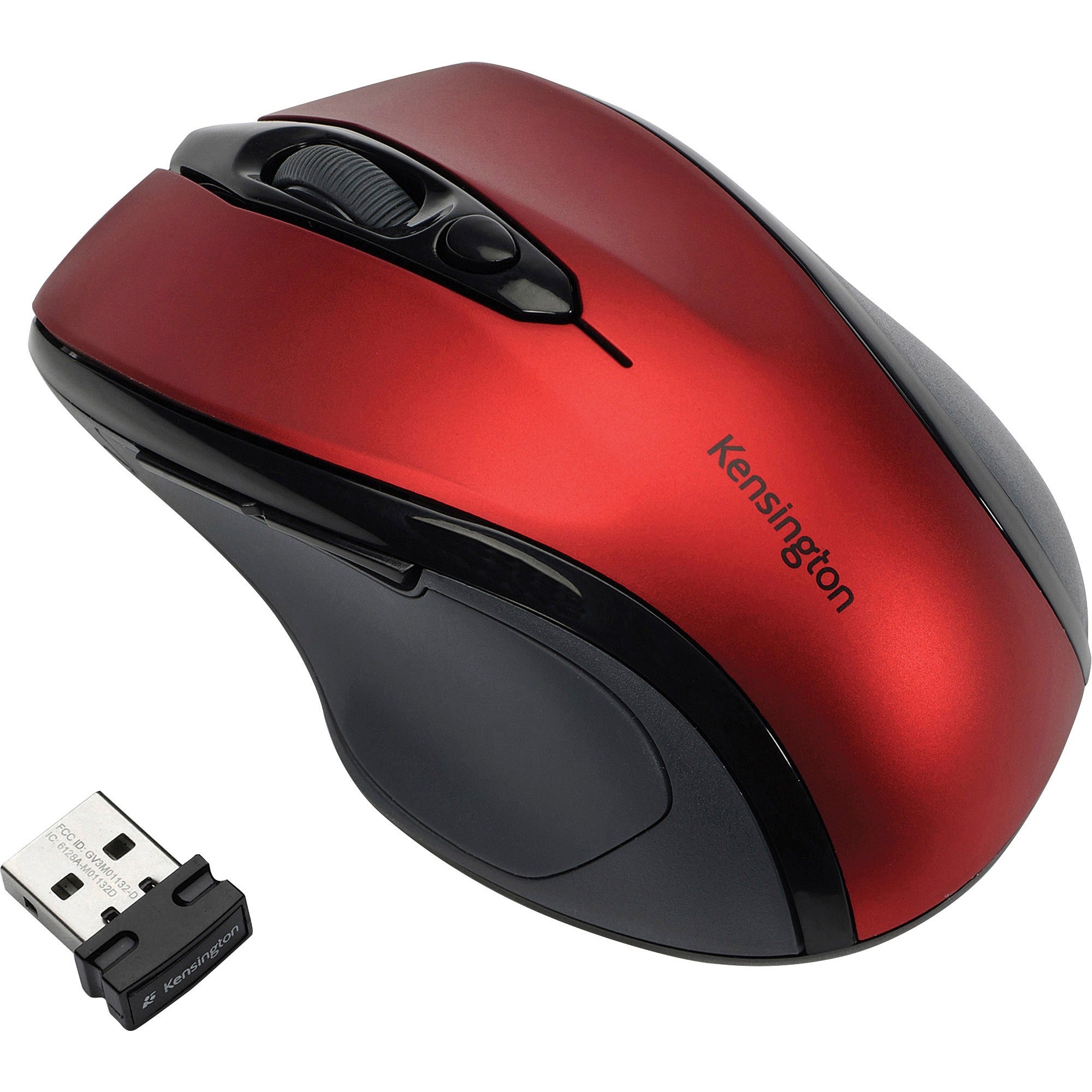 Pro Fit Mid-Size Wireless Mouse, 2.4 GHz Frequency/30 ft Wireless Range, Right Hand Use, Ruby Red