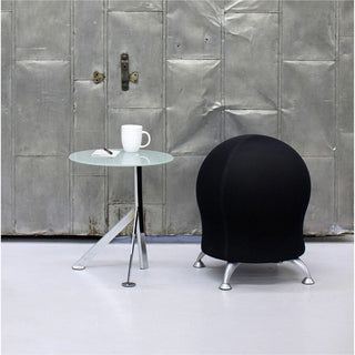 Zenergy Ball Chair, Backless, Supports Up to 250 lb, Black Fabric Seat, Silver Base