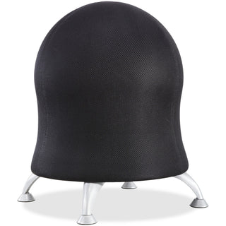 Zenergy Ball Chair, Backless, Supports Up to 250 lb, Black Fabric Seat, Silver Base